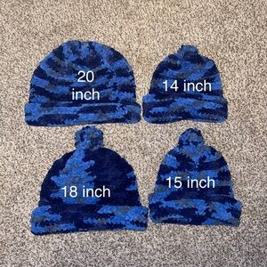 Blue Camouflage family Beanie Set